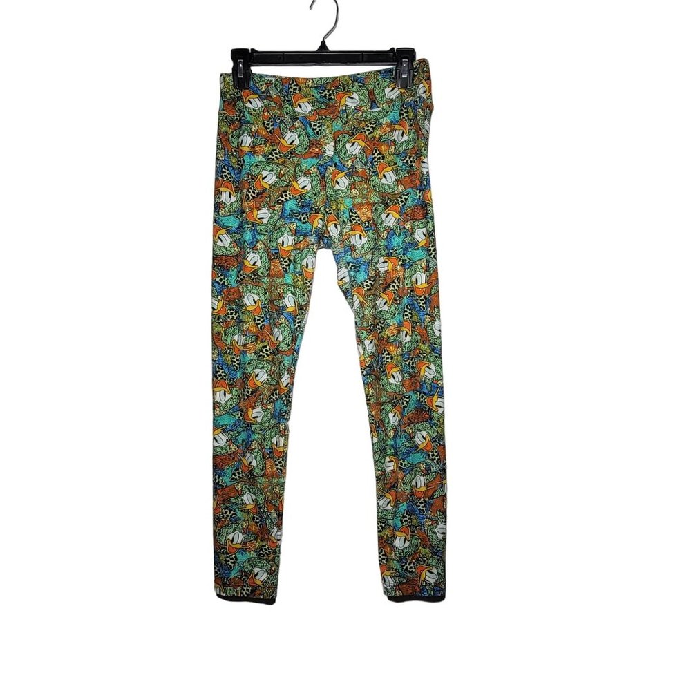 LuLaRoe Womens Donald Duck Safari Animal Print Pull On Leggings One Size‎ Disney